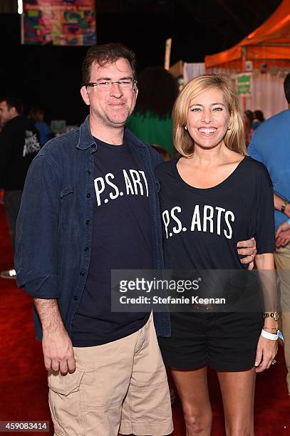 Christian Stracke and Sutton Stracke attend P.S. ARTS presents Express Yourself 2014 with sponsors OneWest Bank and Jaguar Land Rover at Barker...