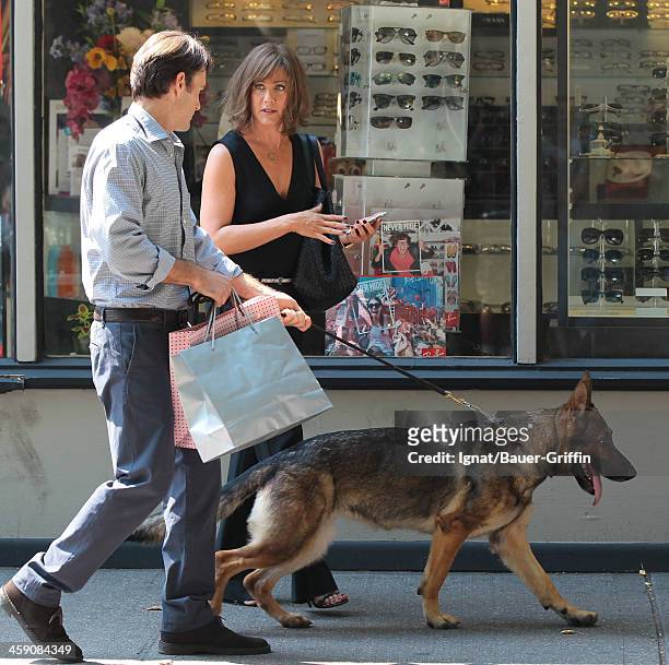 Jennifer Aniston and Will Forte are seen filming 'Squirrels to the Nuts' on July 17, 2013 in New York City.