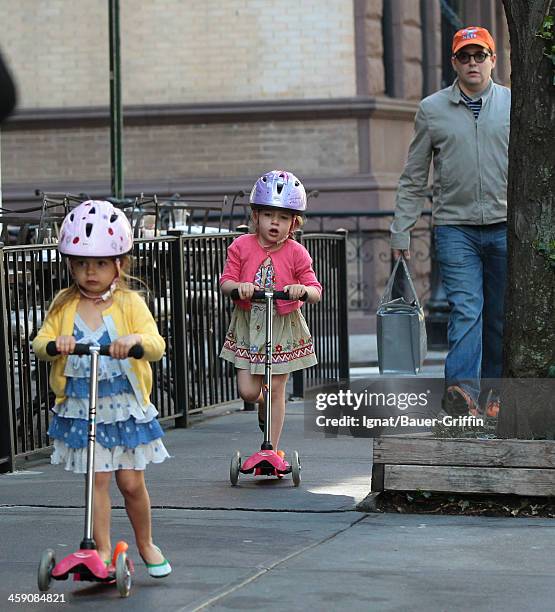 Matthew Broderick and daughters, Marion Loretta Broderick and Tabitha Hodge Broderick are seen on May 01, 2013 in New York City.