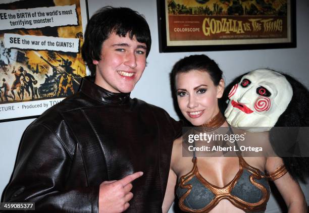 Actor Noah Dahl and actress/model Tawny Amber Young attend SyFy's "Monster Man" Cleve A. Hall's Annual Halloween Party held at a private location on...