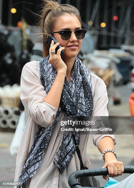 Jessica Alba with her daughter Haven in Soho. On September 11, 2013 in New York City.