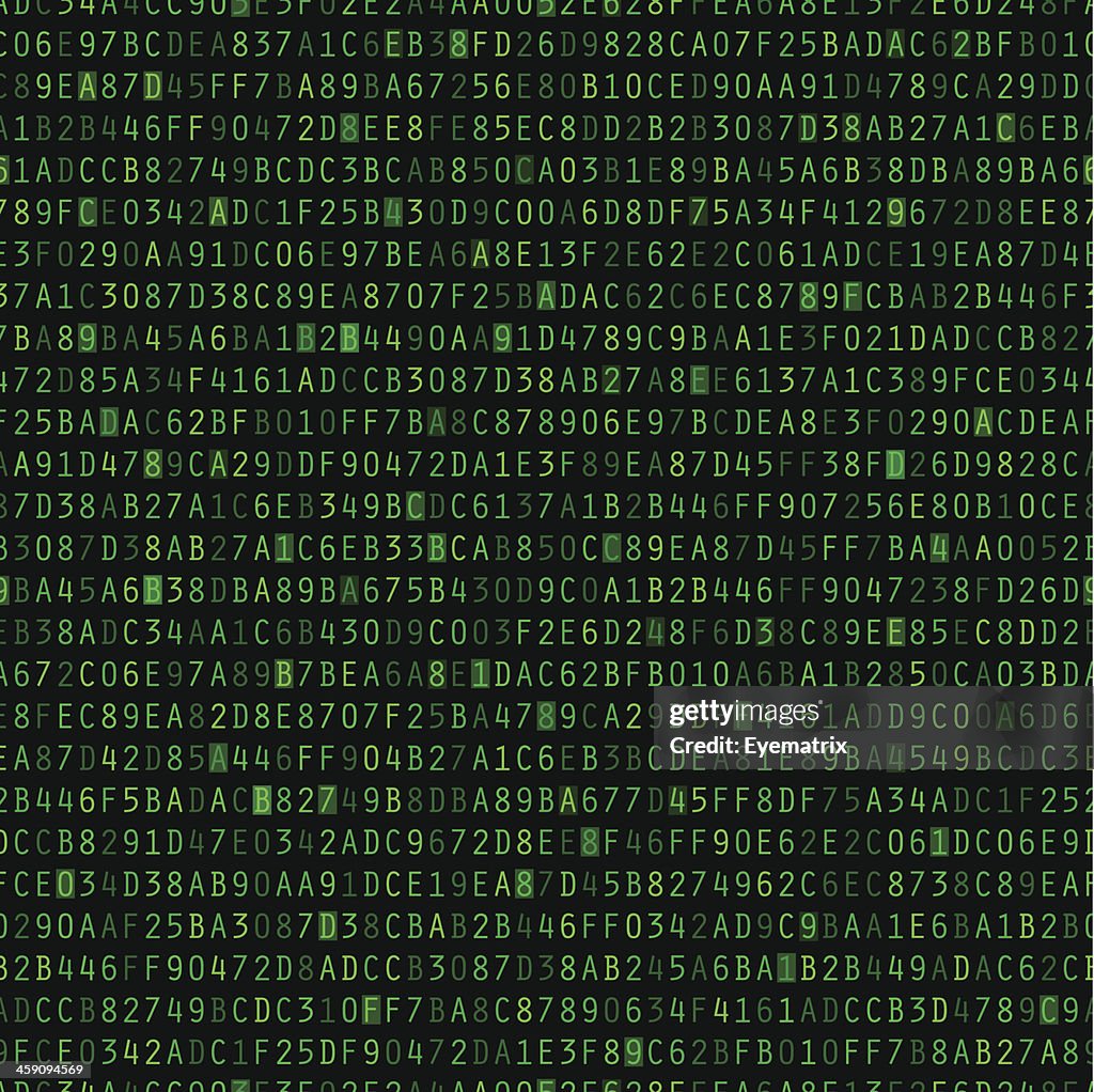 Repeating Hexadecimal Background