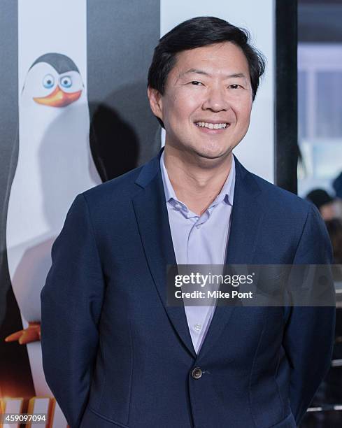 Actor Ken Jeong attends the "Penguins Of Madagascar" New York Premiere at Winter Village at Bryant Park Ice Rink on November 16, 2014 in New York...