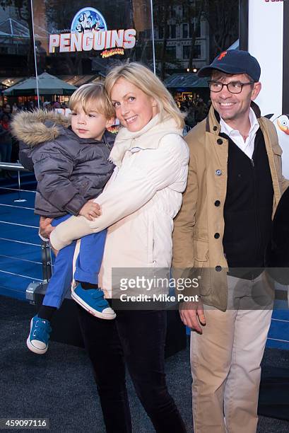 Actress Ali Wentworth, George Stephanopoulos and family attend the "Penguins Of Madagascar" New York Premiere at Winter Village at Bryant Park Ice...