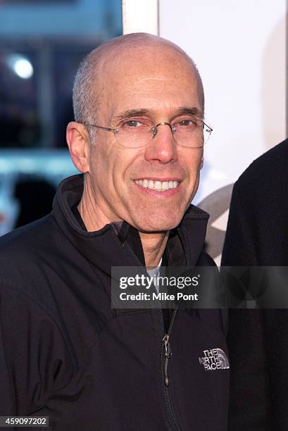 DreamWorks Animation CEO Jeffrey Katzenberg attends the "Penguins Of Madagascar" New York Premiere at Winter Village at Bryant Park Ice Rink on...