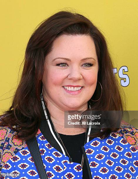Melissa McCarthy attends P.S. ARTS presents Express Yourself 2014 with sponsors OneWest Bank and Jaguar Land Rover at Barker Hangar on November 16,...