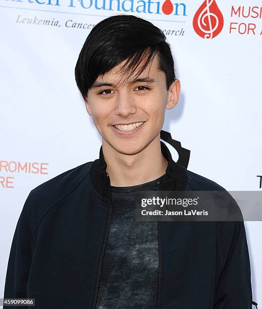 Cole Plante attends the T.J. Martell Foundation family day at CBS Studios on November 16, 2014 in Studio City, California.