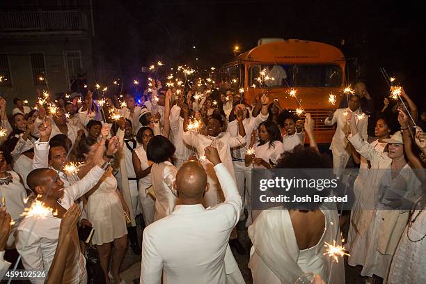 Musician Solange Knowles and her new husband, music video director Alan Ferguson, attend the secondline with family and friends following their...