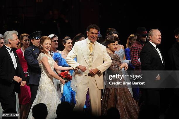 Laura Osnes, Brian Stokes Mitchell and Tracey Ullman attend "The Band Wagon" Closing Night Party at New York City Center on November 16, 2014 in New...