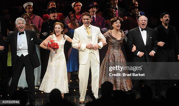 Laura Osnes, Brian Stokes Mitchell and Tracey Ullman attend "The Band Wagon" Closing Night Party at New York City Center on November 16, 2014 in New...