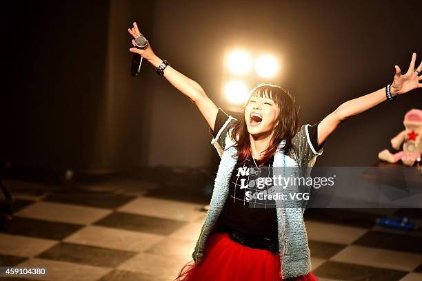 Singer Risa Oribe performs on the stage during her live on November 16, 2014 in Shanghai, China.