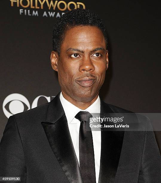 Actor/comedian Chris Rock poses in the press room at the 18th annual Hollywood Film Awards at Hollywood Palladium on November 14, 2014 in Hollywood,...