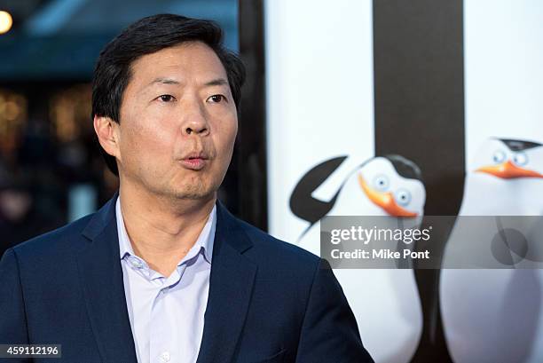 Actor Ken Jeong attends the 'Penguins Of Madagascar' New York Premiere at Winter Village at Bryant Park Ice Rink on November 16, 2014 in New York...