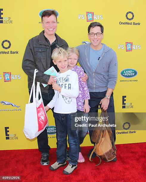 Writer/Director Don Roos, Jonah Bucatinsky, Eliza Bucatinsky and Actor Dan Bucatinsky attend the P.S. ARTS Express Yourself 2014 at Barker Hanger on...