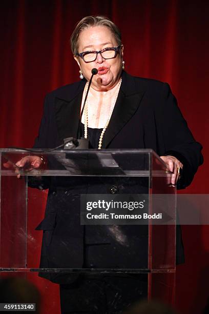 Actress Kathy Bates onstage at the Santa Barbara International Film Festival's 9th annual Kirk Douglas Award for excellence in film honoring Jessica...