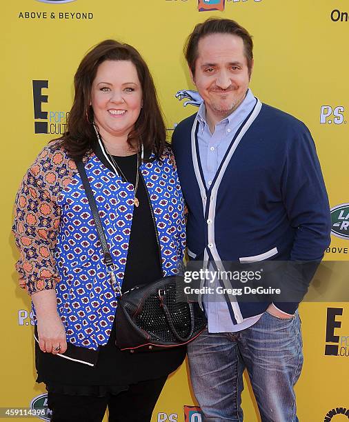 Actress Melissa McCarthy and Ben Falcone arrive at the P.S. ARTS Express Yourself 2014 at The Barker Hanger on November 16, 2014 in Santa Monica,...