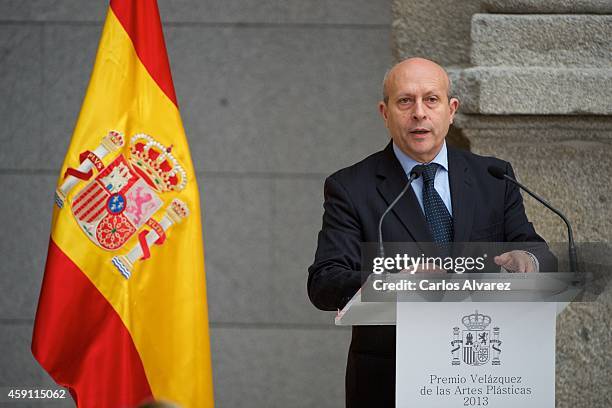 Spanish Culture Minister Jose Ignacio Wert attends the 2013 Velazquez Plastic Arts award at the El Prado Museum on November 17, 2014 in Madrid, Spain.