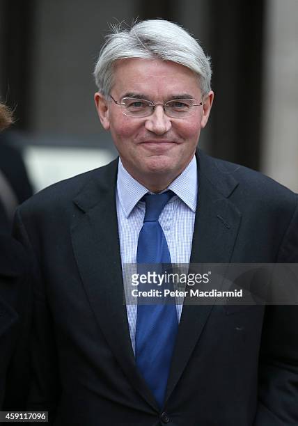 Andrew Mitchell leaves the High Court on November 17, 2014 in London, England. Former cabinet minister Andrew Mitchell is suing News Group...