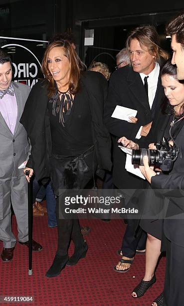 Donna Karan and Russell James attend the Broadway Opening Performance of 'The River' at Circle in the Square Theatre on November 16, 2014 in New York...