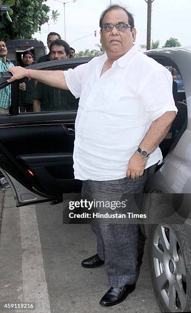 Bollywood actor Satish Kaushik during the condolence meeting organised in the memory of late filmmaker Ravi Chopra at Blue sea Hotel, Worli on...