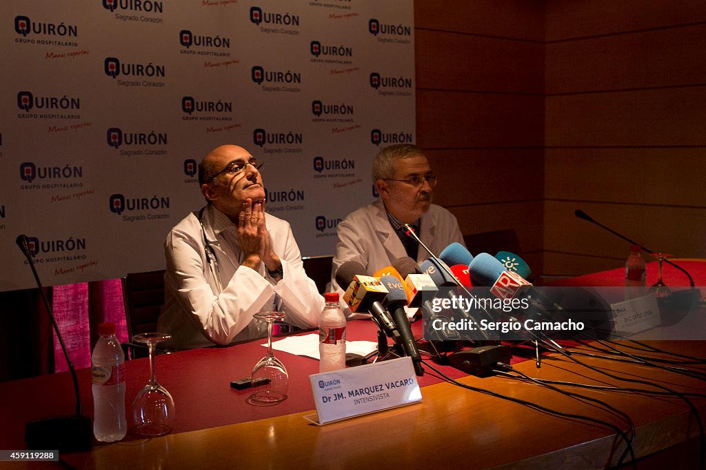 Doctors Give Press Conference About Duchess of Alba At Hospital In Seville