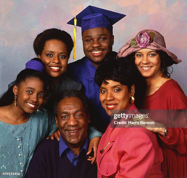 The cast of the Cosby show: Bill Cosby, Phylicia Rashad, Sabrina Le Beauf, Malcolm-Jamal Warner, Tempestt Bledsoe and Keshia Knight Pulliam are...