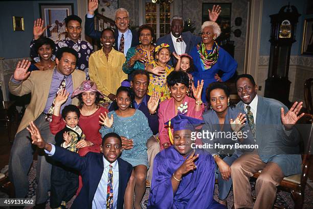 The cast of the Cosby Show: Deon Richmond, Malcolm-Jamal Warner, Geoffrey Owens, Gary LeRoi Gray, Sabrina Le Beauf, Keshia Knight Pulliam, Bill...