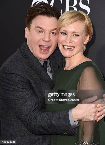 Mike Myers and Kelly Tisdale arrives at the 18th Annual Hollywood Film Awards at the Hollywood Palladium on November 14, 2014 in Hollywood,...