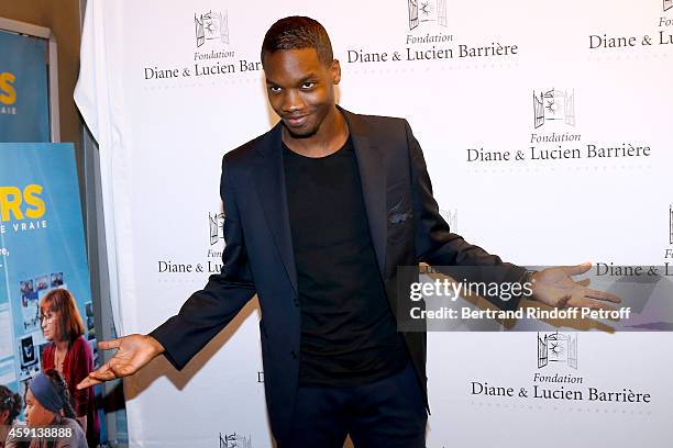 Actor and Scenarist of the movie Ahmed Drame attends 'Les Heritiers' receives Cinema Award 2014 of Foundation Diane & Lucien Barriere during the...