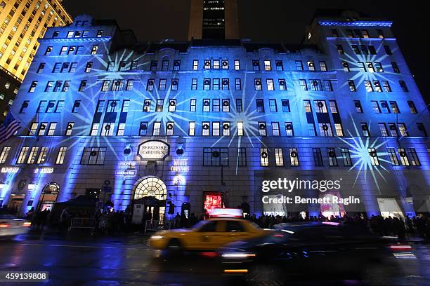 General view of exterior of Bergdorf Goodman store during 2014 Bergdorf Goodman Holiday Window Unveiling & UNICEF Snowflake Lighting at Bergdorf...