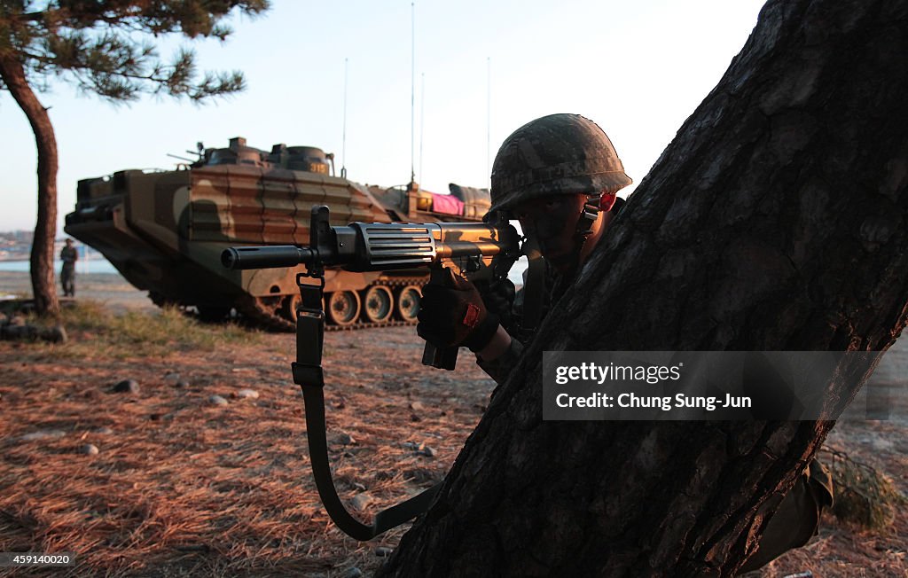 South Korea and U.S. Marines Hold Joint Landing Operation In Pohang