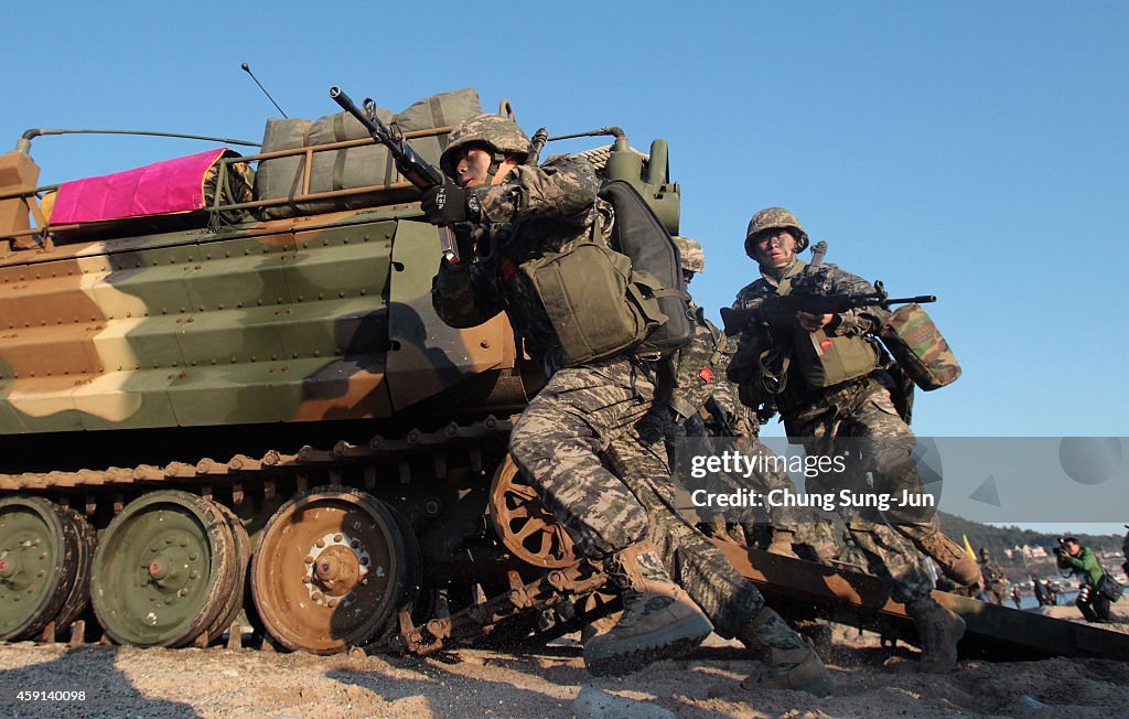 South Korea and U.S. Marines Hold Joint Landing Operation In Pohang