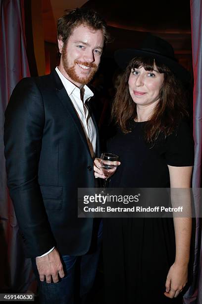 Actor Gael Giraudeau and Anne Auffret attend the Cocktail for the Cinema Award 2014 of Foundation Diane & Lucien Barriere, given to the movie 'Les...