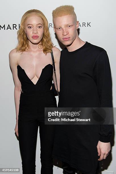 Models Diondra Forrest and Shaun Ross attend Hold My Hand Forever Exhibition By Forevermark at Highline Studios on November 17, 2014 in New York City.