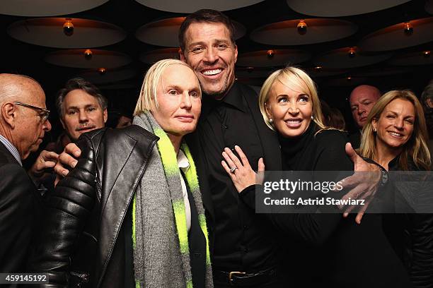 Dr. Fredric Brandt, Tony Robbins and Sage Robbins attend DuJour Magazine's Jason Binn and Invicta Watches in the welcoming of Tony Robbins to New...