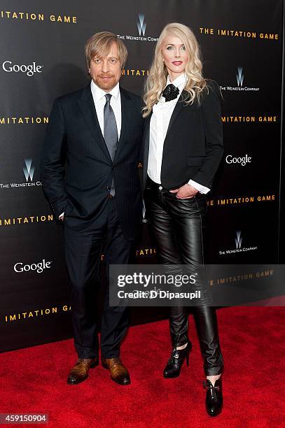 Director Morten Tyldum and wife Janne Tyldum attend "The Imitation Game" New York Premiere at the Ziegfeld Theater on November 17, 2014 in New York...