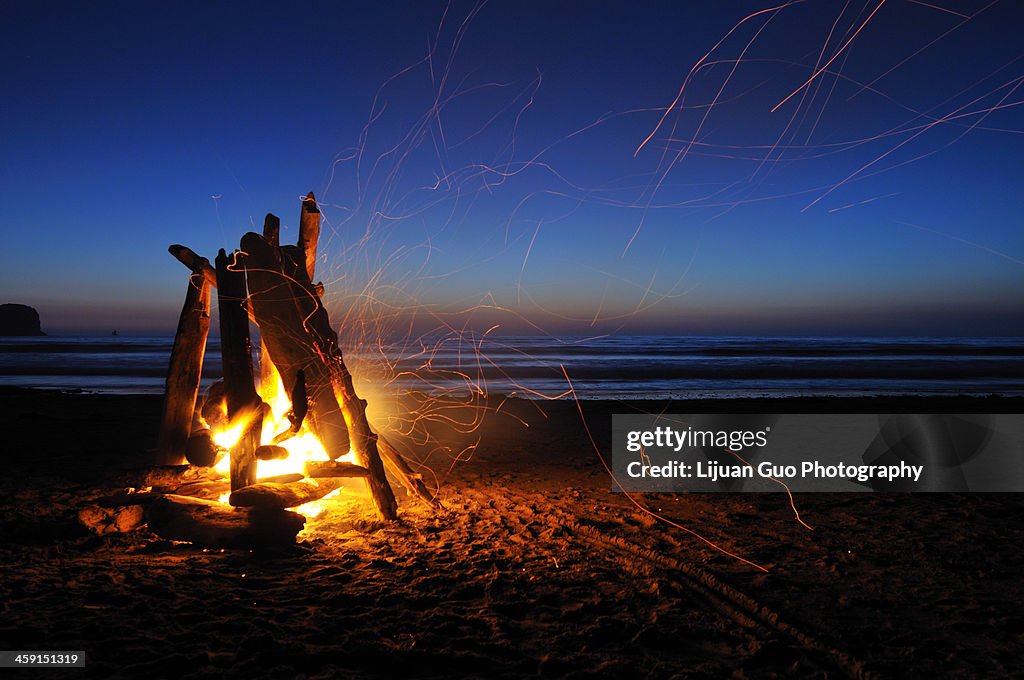 Campfire on Shi Shi Beach