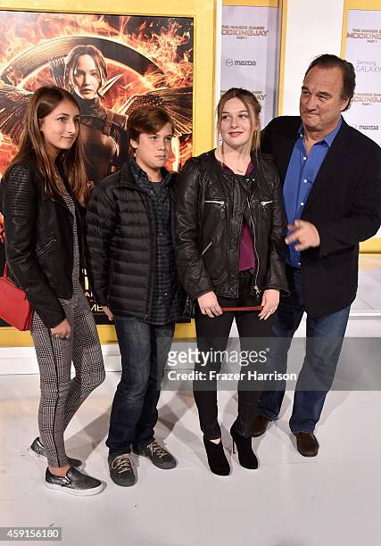 Actor Jim Belushi , Jamison Bess Belushi and guests attend the premiere of Lionsgate's "The Hunger Games: Mockingjay - Part 1" at Nokia Theatre L.A....