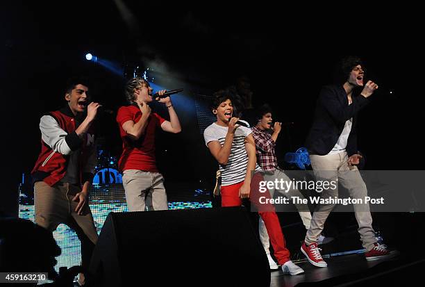 May, 24: One Direction performs at the Patriot Center in Fairfax, VA, on Thursday, May 24 as part of their Up All Night Tour.