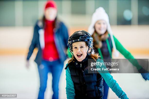 ice skating - family ice skate stock pictures, royalty-free photos & images