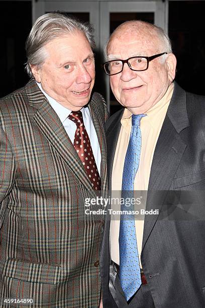 Actors Robert Walden and Ed Asner attend the "My Friend Ed" Documentary premiere and reception held at UCLA James Bridges Theatre on November 17,...