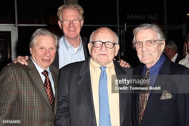 Actors Robert Walden, Ed Begley Jr., Ed Asner and Pat Harrington attend the "My Friend Ed" Documentary premiere and reception held at UCLA James...