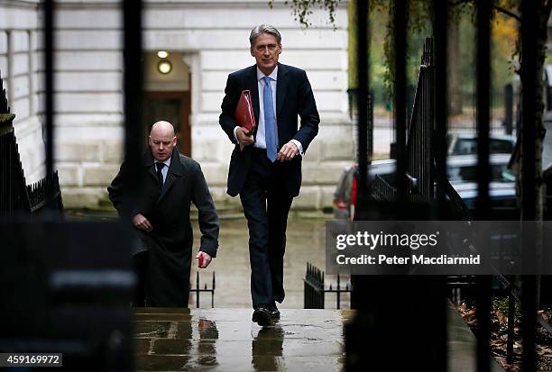 Foreign Secretary Philip Hammond arrives in Downing Street on November 19, 2014 in London, England. The government are holding an emergency security...