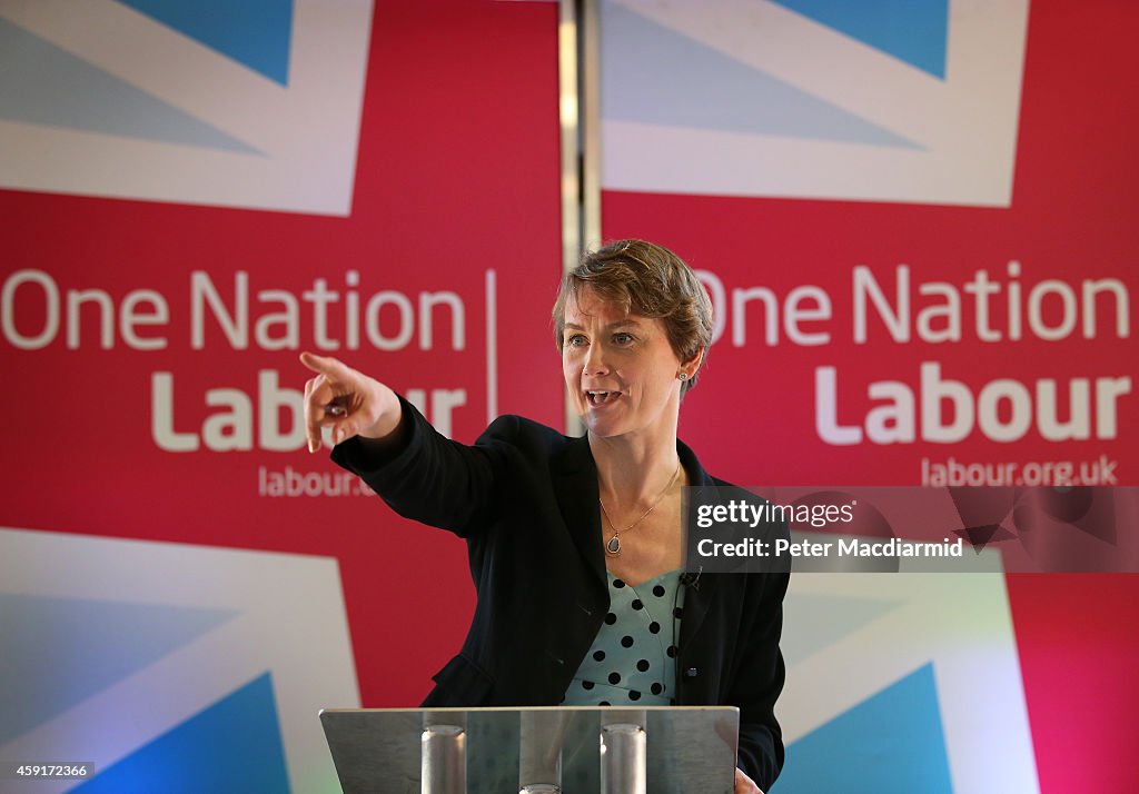 Yvette Cooper Gives A Speech On The Labour Party's Immigration Plans