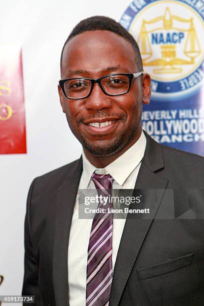 Lomorne Morris arrives at the 2th Annual NAACP Theatre Awards at Saban Theatre on November 17, 2014 in Beverly Hills, California.