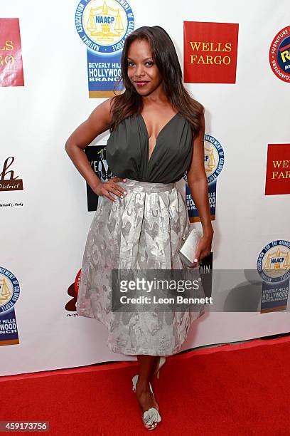 Nadine Ellis arrives at the 2th Annual NAACP Theatre Awards at Saban Theatre on November 17, 2014 in Beverly Hills, California.