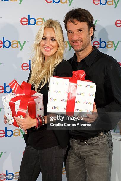 Carlos Moya and wife Carolina Cerezuela are presented as the new Christmas Ebay Ambassadors on November 18, 2014 in Madrid, Spain.