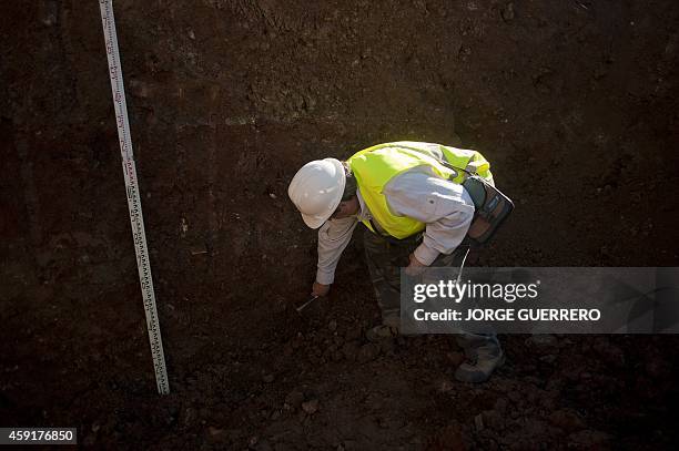 Archaeologist Javier Navarro starts excavations in a park in Alfacar, near Granada, where Spanish poet Federico Garcia Lorca is believed to be...