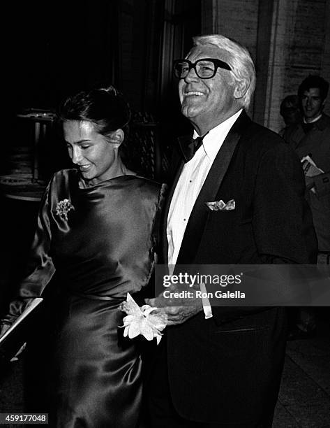 Cary Grant and wife Barbara Harris attend Danny Kaye Conducts the New York Philharmonic on September 23, 1981 at Alice Tully Hall at Lincoln Center...