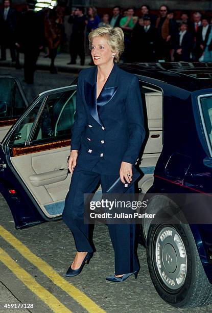 Diana Princess of Wales attends a Charity Concert, at The Royal Albert Hall, on April 29, 1990 in London, United Kingdom.